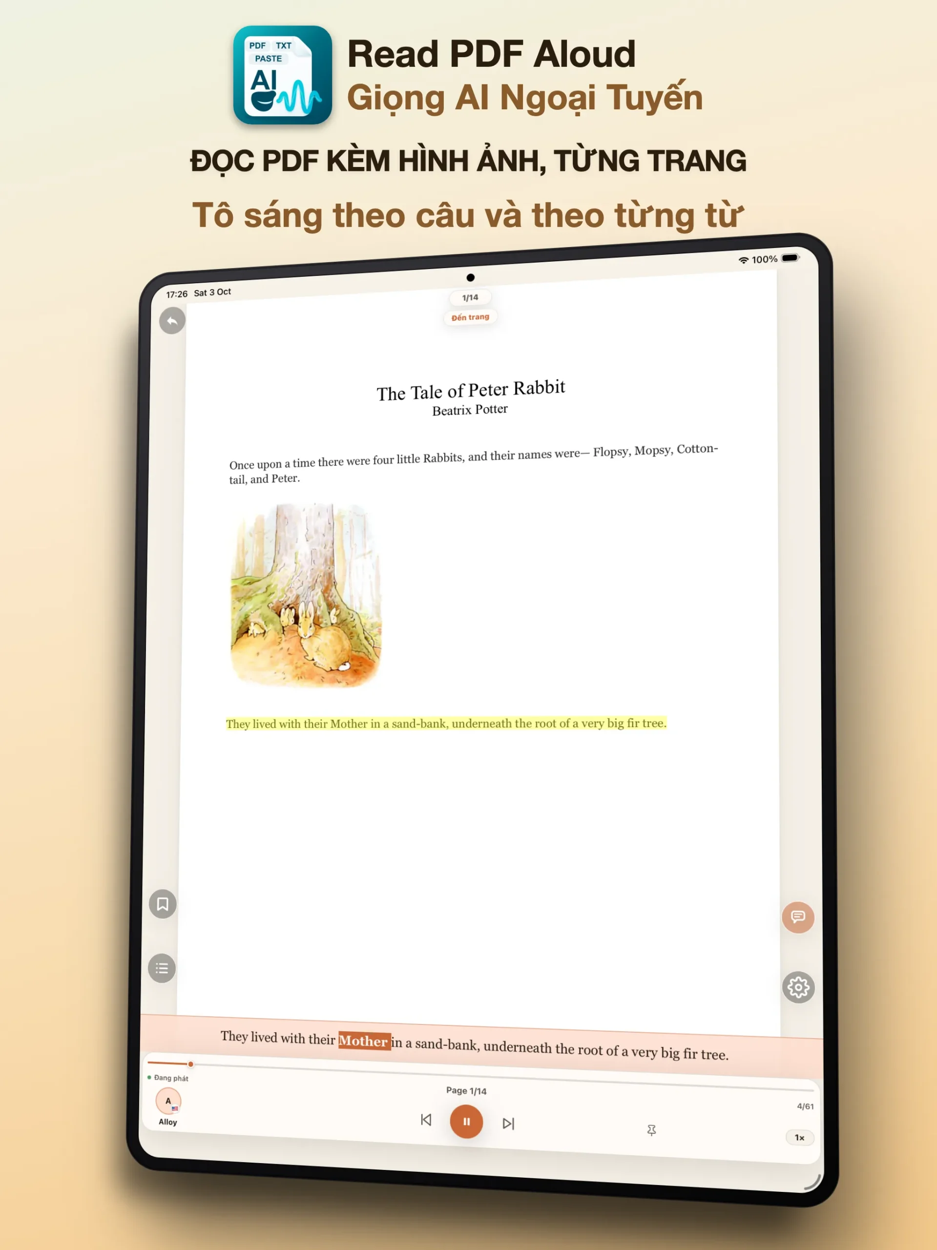 Đọc PDF và điều khiển phát trên iPad